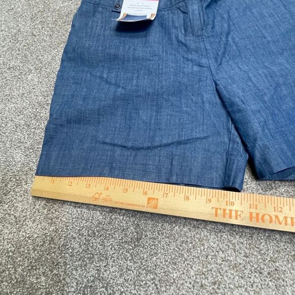 Isaac mizrahi womens tailored shorts sz 6 high rise chambray denim shorts nwt - Picture 5 of 12